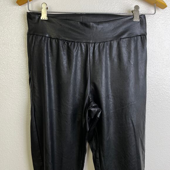 Commando Faux Leather Jogger Pants Small Black Womens Stretch Tapered - Picture 3 of 9